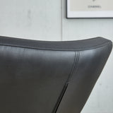 PU material cushioned rocking chair unique rocking chair cushioned seat black backrest rocking chair and gold metal legs
