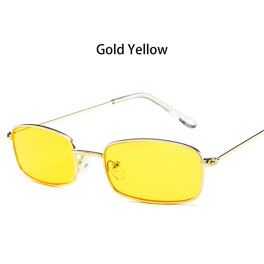 Candy Colors Metal Frame Rectangle Sunglasses Small Retro Shades UV400 Sun Glasses for Men Women Driving Eyewear Summer Goggles - V.I.P Digital Presence