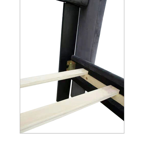 Velvet Button Tufted-Upholstered Bed with Wings Design - Strong Wood Slat Support - Easy Assembly - Gray Queen platform bed - V.I.P Digital Presence