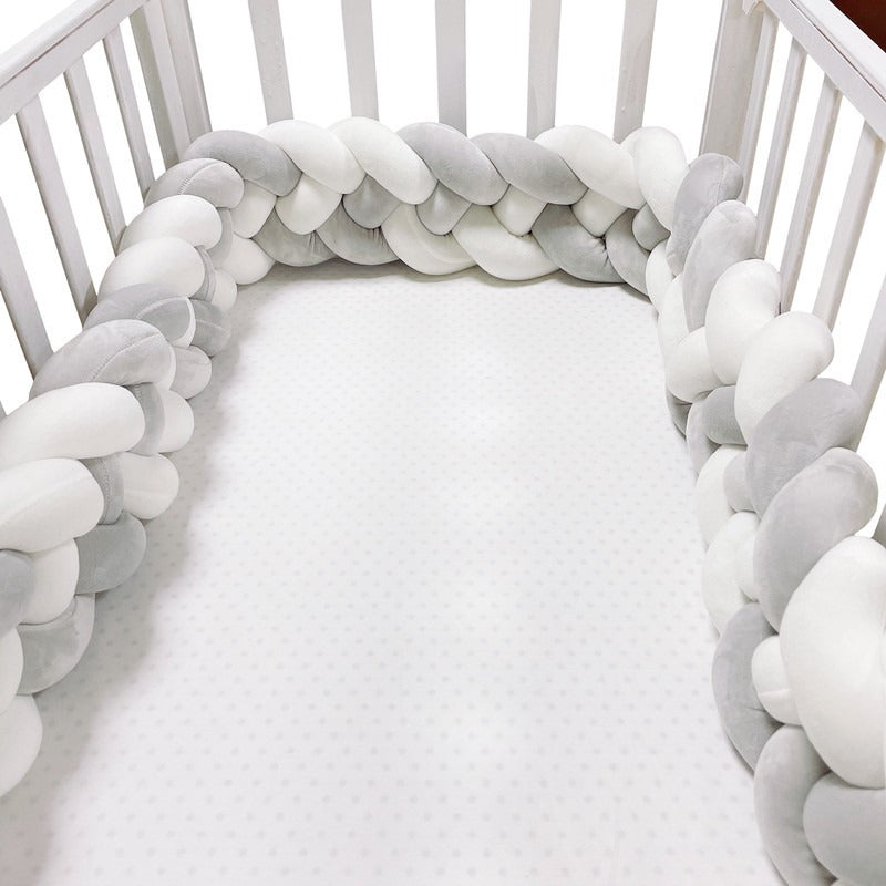 Woven baby bed surround anti-collision strip four strand Fried Dough Twists braid wrapped around the bed surround ins baby child - V.I.P Digital Presence