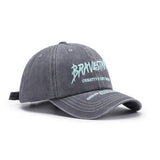 Gorra de béisbol sencilla y moderna para exteriores, versátil, con ala curva y bordado de letras para hombre y mujer, con lengüeta plana y cara lavada.