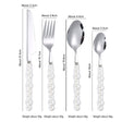 304 stainless steel knife and fork spoon creative pearl ceramic handle tableware western steak knife and fork dessert spoon - V.I.P Digital Presence