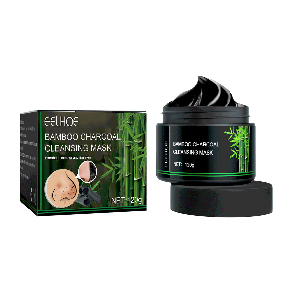 Bamboo Charcoal Blackhead Removing Tearing Facial Mask, Moisturizing Removing Blackhead And Acne Shrinking Pore Oil Control Mud Mask - V.I.P Digital Presence