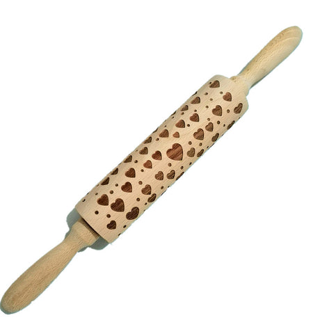 Wooden Rolling Pin Beech Wood Laser Engraved Printing Rolling Pin Christmas Flip Sugar Cookie Pressing Stick - V.I.P Digital Presence