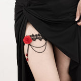 Sexy Red Rose Lace Leg Chain Sweet Cool Style Elastic Leg Strap Lolita Leg Ring - V.I.P Digital Presence