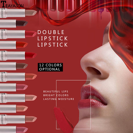 Double-Headed Non-Stick Cup Matte Matte Lip Gloss Two-In-One Matte Bean Paste Does Not Fade With Cup Lipstick Female - V.I.P Digital Presence