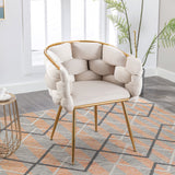 Luxury modern simple leisure velvet single sofa chair bedroom manicure table back chair beige - V.I.P Digital Presence