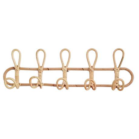 Vintage rattan woven coat hook simple wall hanging hook decorative coat hook entrance hanging clothes hook - V.I.P Digital Presence