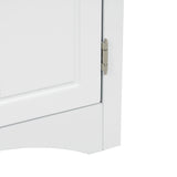 White Triangle Bathroom Storage Cabinet with Adjustable Shelves, Freestanding Floor Cabinet for Home Kitchen - V.I.P Digital Presence