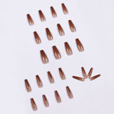 Ice Transparent Color Coffee Long Ballet Wear Manicure Finished Fake Nail Manicure Patch Nail Patch Removable Nail - V.I.P Digital Presence