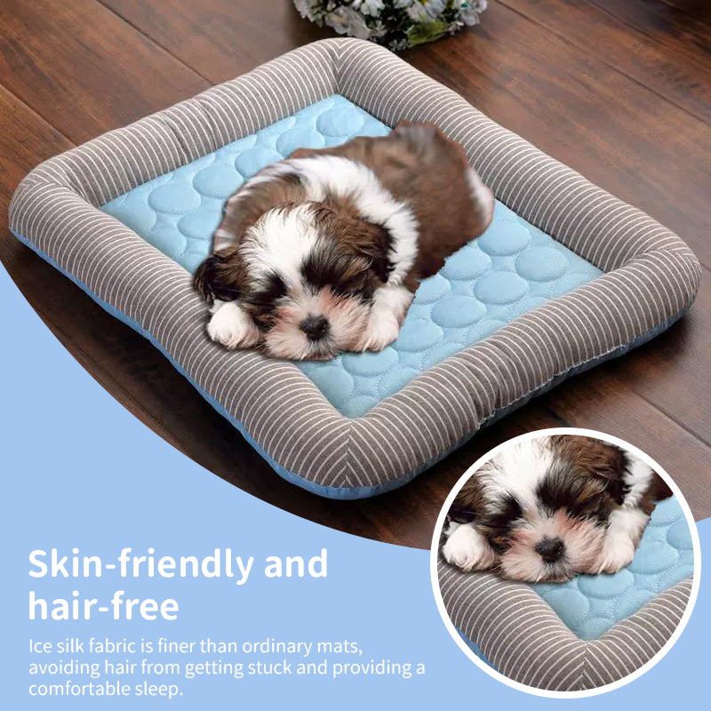 Cooling pet mats for dogs & cats (puppies/kittens): ice silk, breathable, soft summer pads in pink/blue. - V.I.P Digital Presence
