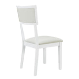 TOPMAX Farmhouse 6-Piece Trestle Dining Table Set with Upholstered Dining Chairs and Bench  59inch, White