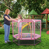 55'' Toddlers Trampoline with Safety Enclosure Net and Balls, Indoor Outdoor Mini Trampoline for Kids - V.I.P Digital Presence