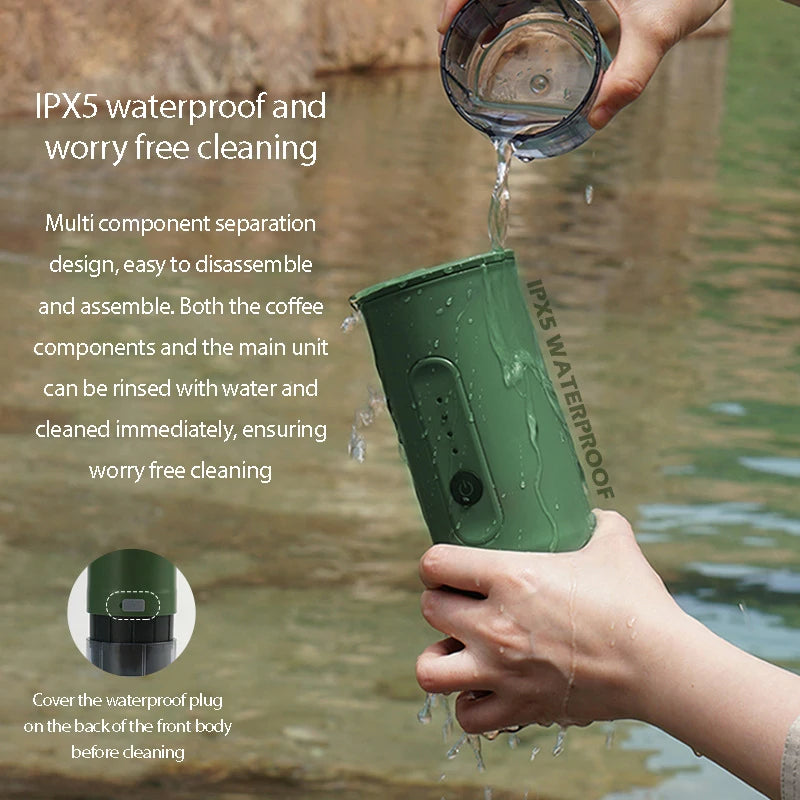 portable outdoor Italian coffee machine handheld electric coffee powder capsule dual-use travel car charging - V.I.P Digital Presence