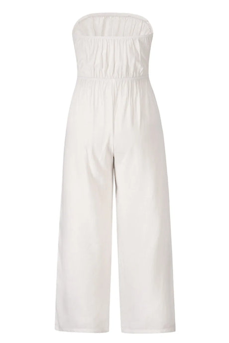 Tied Cutout Tube Wide Leg Jumpsuit - V.I.P Digital Presence