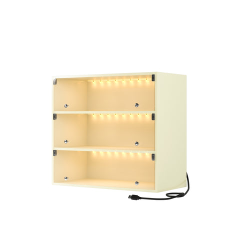 Off white LED light shoe box three layers with glass doors - V.I.P Digital Presence