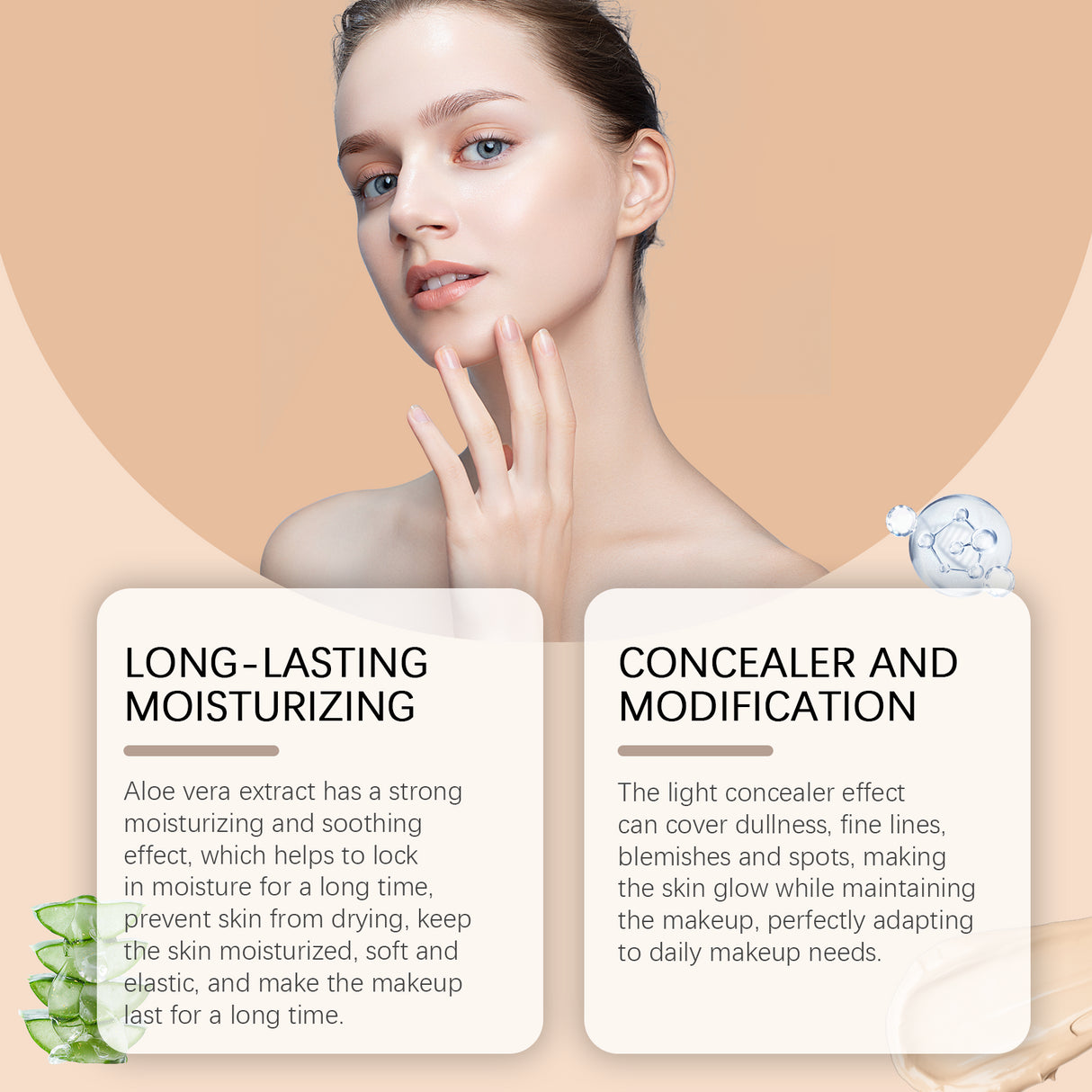 Moisturizing Concealer Foundation Light, Moisturizing, Brightening And Nourishing Skin Matte And Clear Oil Skin For Dry Skin - V.I.P Digital Presence