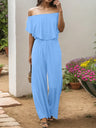 Off-Shoulder Wide Leg Jumpsuit - V.I.P Digital Presence