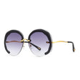 Fashion Oversized Rimless Round Sunglasses Women Clear Ocean Gradient Lens Shades - V.I.P Digital Presence