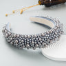 Hair Hoop Baroque Sponge Pearl Hair Accessories Women's Handmade Beaded Multicolor European and American Broad-brimmed Headband - V.I.P Digital Presence