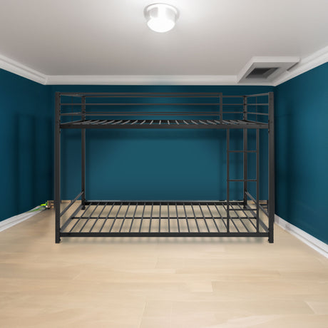Metal Bunk Bed Full Over Full Bunk Bed Frame with Safety Guard Rails Heavy Duty Space-Saving Design Easy Assembly Black - V.I.P Digital Presence