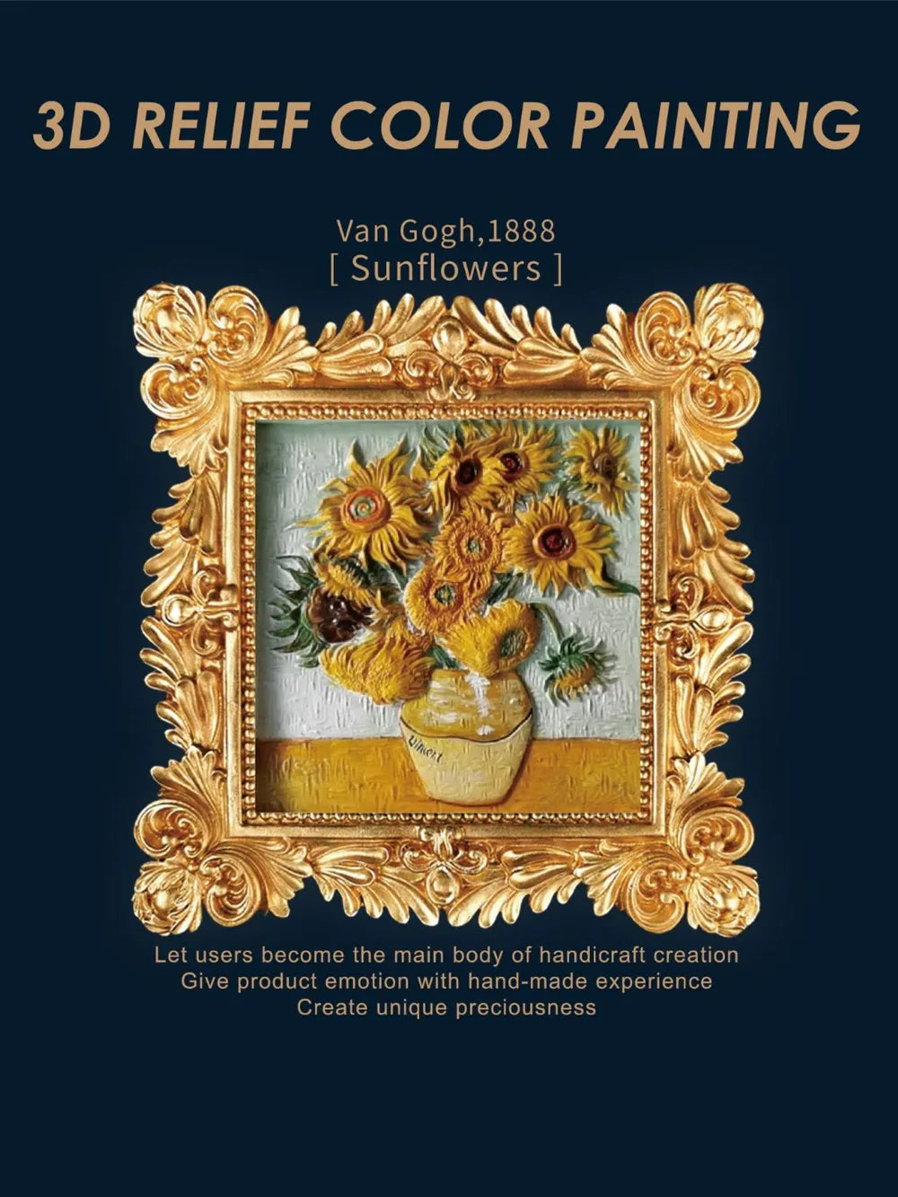 Kit de pintura al óleo 3D DIY "Girasoles de Van Gogh en relieve"