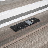 Full Size Metal Platform Bed Frame with Trundle, USB Ports and Slat Support No Box Spring Needed White - V.I.P Digital Presence