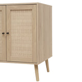 4 Door Accent Cabinet Sideboard Buffet Storage Cabinet with Adjustable Shelf for Entryway Living Room Bedroom - V.I.P Digital Presence