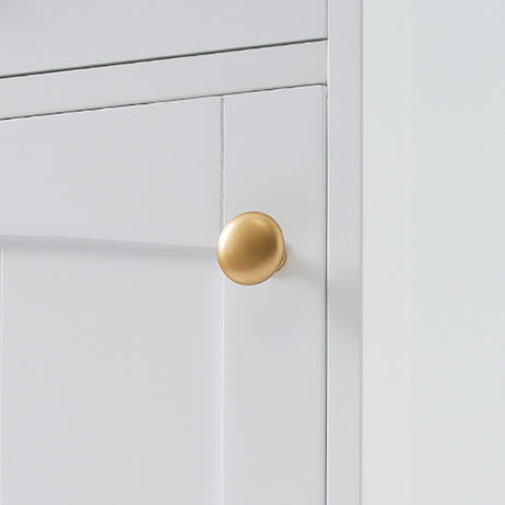 High bathroom storage cabinet with glass door, freestanding, two drawers and adjustable shelves, MDF board, painted white - V.I.P Digital Presence