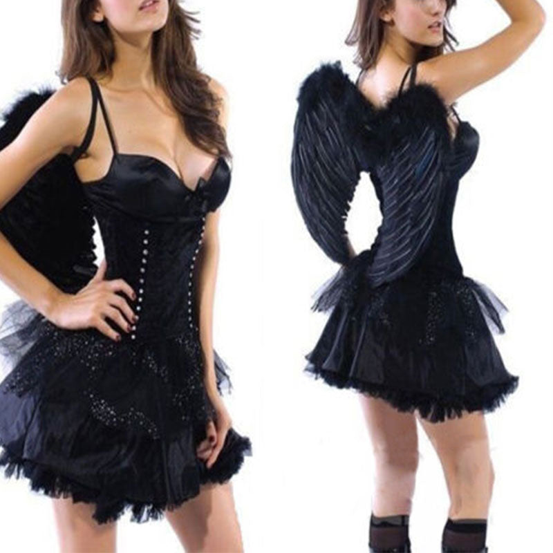 Disfraz de alas de ángel para adultos, de 4 colores, a la moda, para niñas, con plumas, de hada, para Halloween, cosplay, suministros para fiesta