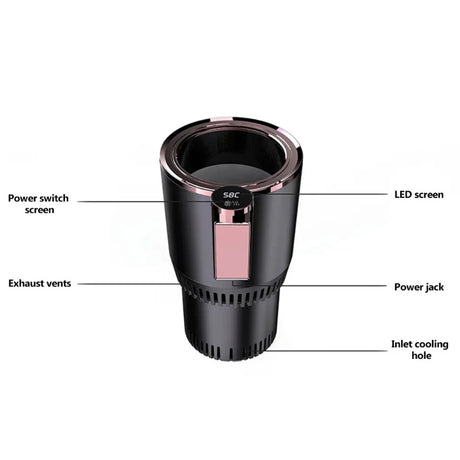 2 In1 Car Heating Cooling Cup 12V Smart Car Cup Holder Digital Temperature Display Drink Cup Warmer Cooler Mini Car Refrigerator - V.I.P Digital Presence