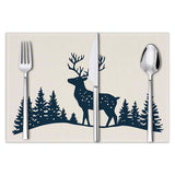 Christmas placemat reindeer print decoration insulation mat kitchen dining table coaster - V.I.P Digital Presence