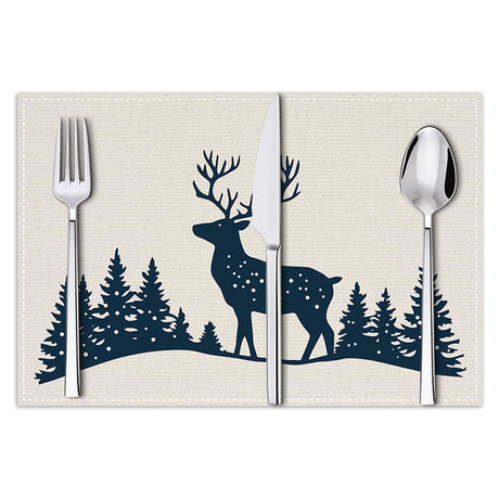 Christmas placemat reindeer print decoration insulation mat kitchen dining table coaster - V.I.P Digital Presence