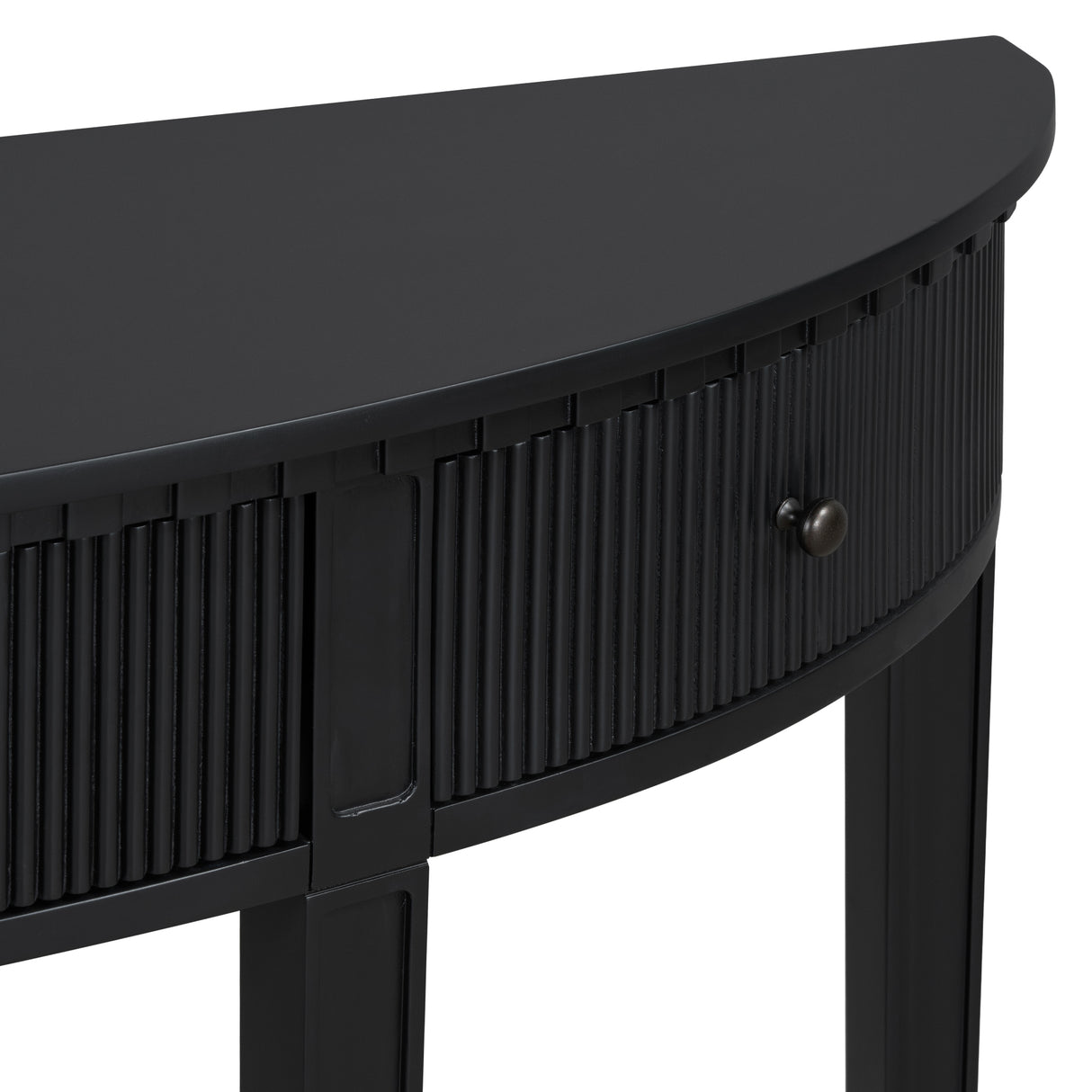 U-Style Distinctive Features of Pine Veneer Console Table with Vertical Stripe Drawer Fronts and Four Legs - V.I.P Digital Presence