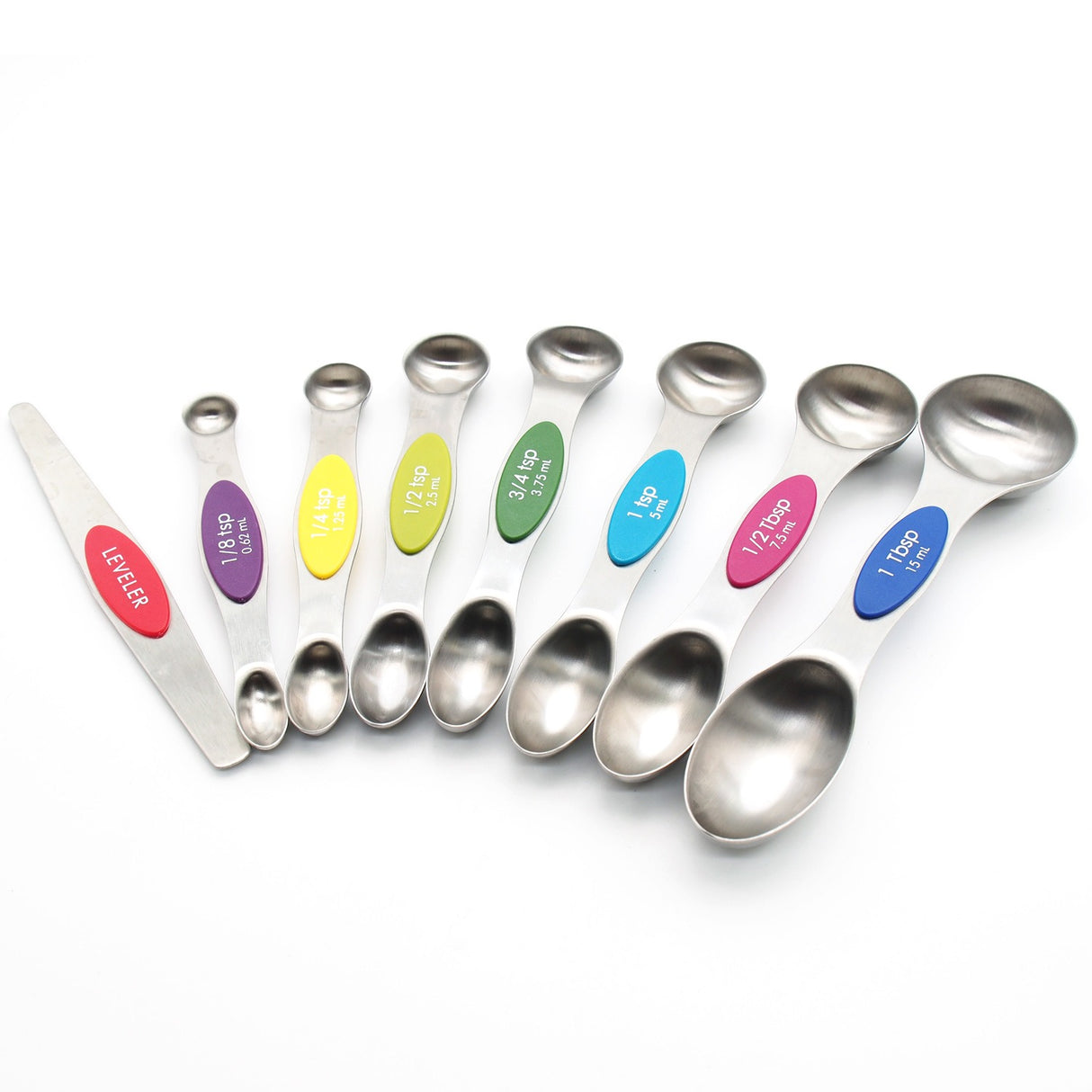 Magnetic suction double head measuring spoon 9-piece set of stainless steel baking household kitchen salt spoon - V.I.P Digital Presence
