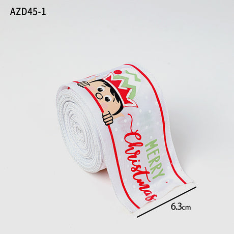 Christmas decoration ribbon, cedar pattern printed ribbon, bow tie, Christmas decoration ribbon, holiday ribbon - V.I.P Digital Presence