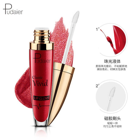Pudaier matte pearl gloss lip gloss does not stick to cup lip glaze, develops color, liquid lipstick, and lip gloss - V.I.P Digital Presence