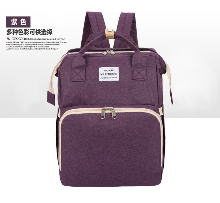 Portable Foldable Bed Mommy Bag For Going Out Lightweight And Large Capacity Mother And Baby Bag Backpack - V.I.P Digital Presence