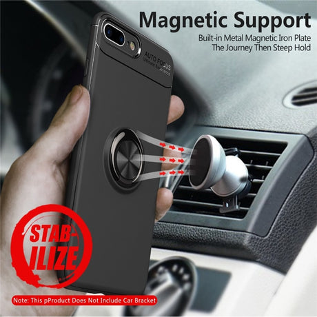 Phone Case Ultra Slim Silicon Armor Anti-knock Car Magnetic Metal Ring Bracket Cell Phone Shell Case for IPhone X 6/6S 7/8 Plus - V.I.P Digital Presence