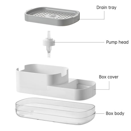 Kitchen Press Type Manual Soap Dispenser Dish washing Liquid Dispenser Storage Box Sponge Soap Dispenser - V.I.P Digital Presence