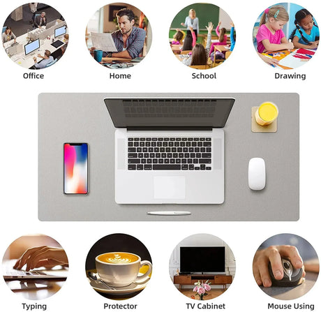 1 Pcs Large Size 60*30mm Office Desk Protector Mat PU Leather Waterproof Mouse Pad Desktop Keyboard Desk Pad Gaming Mousepad - V.I.P Digital Presence
