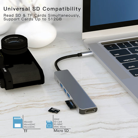 7-in-1 docking station type-c converter suitable for laptop expansion - V.I.P Digital Presence