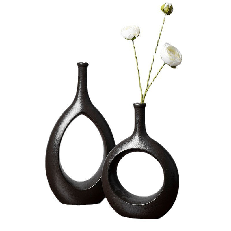 Nordic style light luxury hydroponic ceramic vase decoration, living room desktop flower arrangement, home decoration - V.I.P Digital Presence
