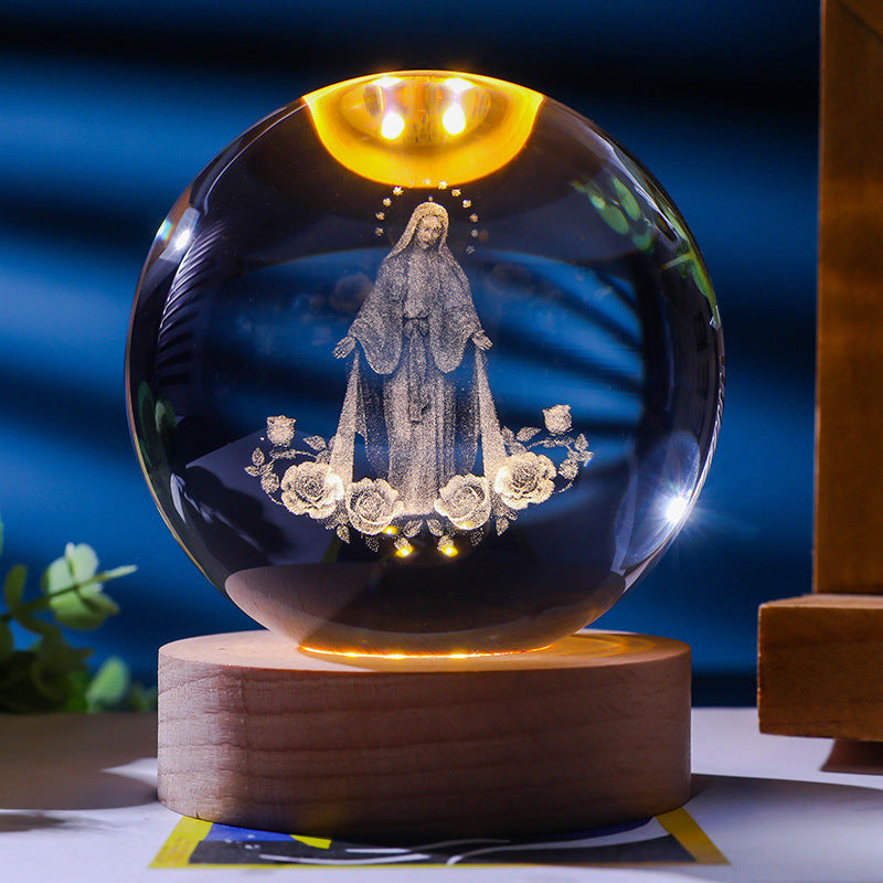 Starry Sky 3D Micro Landscape Crystal Ball Home Desktop Creative Interior Carving White Crystal Ball Ornament Craft Gift product - V.I.P Digital Presence