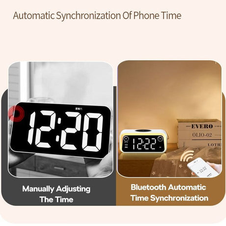 New alarm clock wireless charging Bluetooth clock thermometer wireless charging - V.I.P Digital Presence