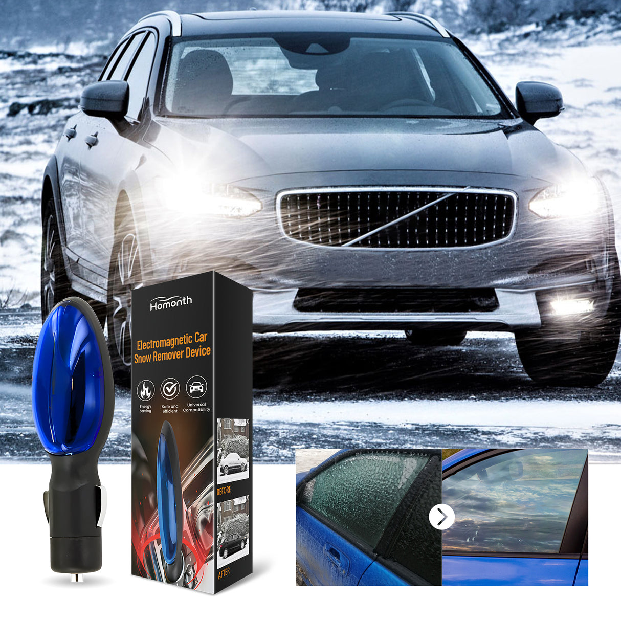 Electromagnetic Heating Snow Removal Device, Car Glass Snow Removal Defrosting Portable Car Deicing Instrument - V.I.P Digital Presence