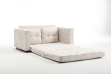 3 Fold Sofa Convertible Futon Couch sleeper sofabed Space saving loveseat Dark Gray & Light Gray & Beige