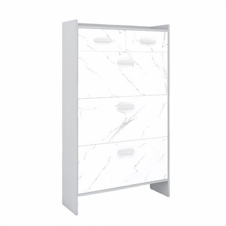 High Glossy Marble Color Doors Shoe Rack 3 Doors Shoe Cabinet With 2 Drawers - V.I.P Digital Presence