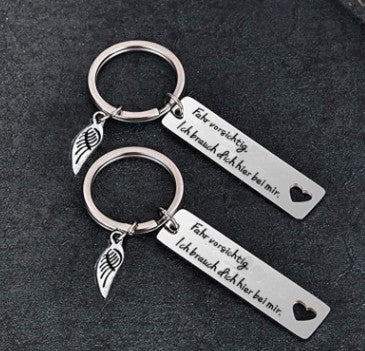 German drive well Fahr vorsichtig lch.. stainless steel keychain Valentine's Day gift - V.I.P Digital Presence