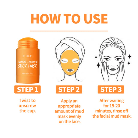 Ginger Yellow Mud Facial Mask Stick, Acne Removing Pore Shrinking Cleaning Solid Facial Mask - V.I.P Digital Presence